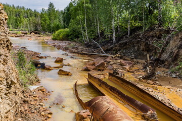 Environmental exclusion zone after chemical releases into the air and rivers of radiation chemical...