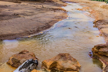 Environmental exclusion zone after chemical releases into the air and rivers of radiation chemical waste