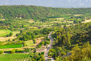 Fototapeta na wymiar Aerial view of a village in Provence, France.