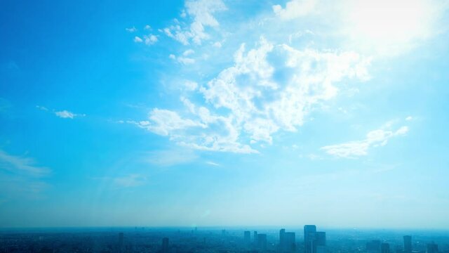 東京の都市景観と青空　タイムラプス