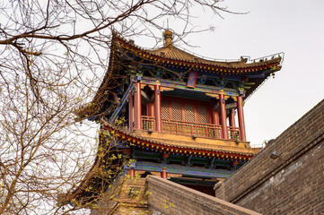 It's Pagoda on the Xian City Wall. Fortifications of Xi'an and Xi'an City Wall. UNESCO World Heritage