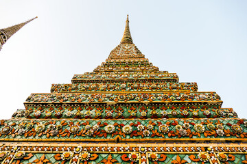 Beautiful photo of Wat Pho Temple, Bangkok City taken in thailand