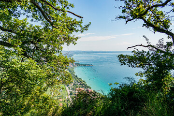Fototapeta na wymiar View of Lake Garda from the Rocca di Garda, Verona - Italy
