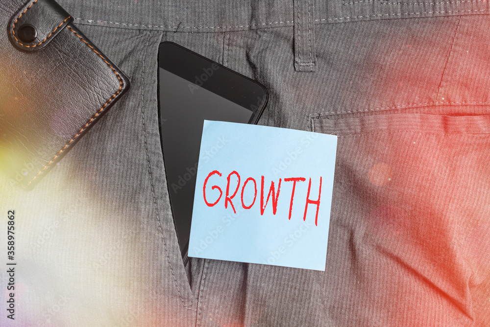 Poster conceptual hand writing showing growth. concept meaning progressive acquisition of various skills ab