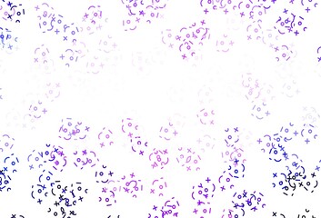 Light Purple vector pattern with Digit symbols.