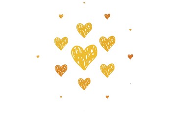 Light Orange vector background with hearts.