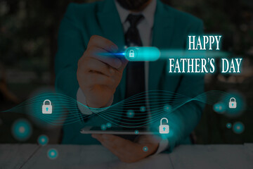 Word writing text Happy Fathers Day. Business photo showcasing celebrated to show love for the...