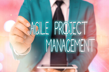 Word writing text Agile Project Management. Business photo showcasing management methodology from traditional to modern technology