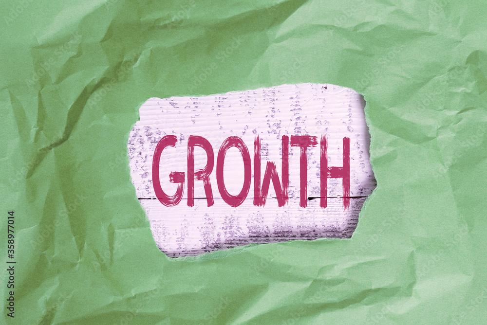 Aufkleber conceptual hand writing showing growth. concept meaning progressive acquisition of various skills ab