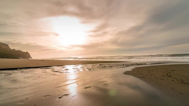 Timelapse of a beach sunset, Fleener Creek, Humboldt County, Northern California
