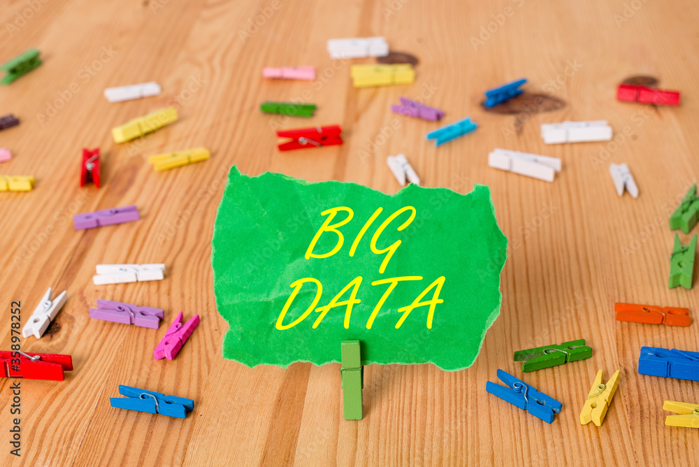 Aufkleber word writing text big data. business photo showcasing dealing with the accessibility of extremely la