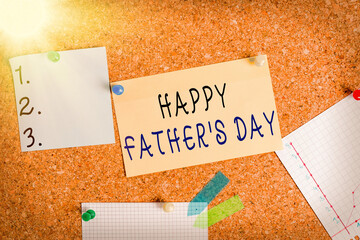 Word writing text Happy Fathers Day. Business photo showcasing celebrated to show love for the...
