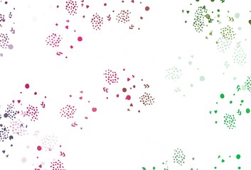 Light Pink, Green vector template with chaotic shapes.