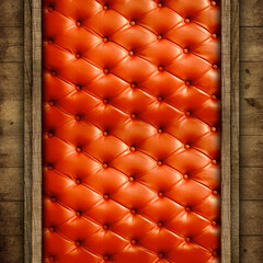 red leather texture with wooden frame