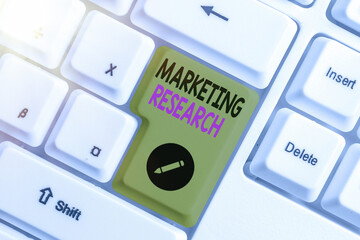Conceptual hand writing showing Marketing Research. Concept meaning process of gathering and...