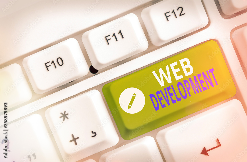 Fototapete Handwriting text Web Development. Conceptual photo work involved in developing a website for the Internet
