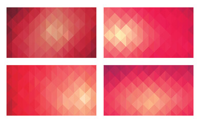 Pink coral gradient background,  polygonal fuchsia wide geometric backdrop vector