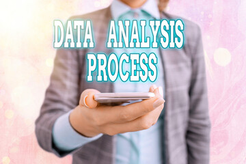 Conceptual hand writing showing Data Analysis Process. Concept meaning build a dashboard and...