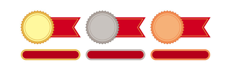 set of gold silver and bronze medals and frames
