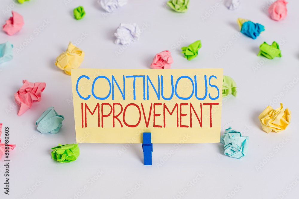 Poster conceptual hand writing showing continuous improvement. concept meaning making small consistent impr