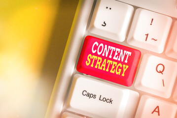 Handwriting text Content Strategy. Conceptual photo important Marketing approach distributed to...