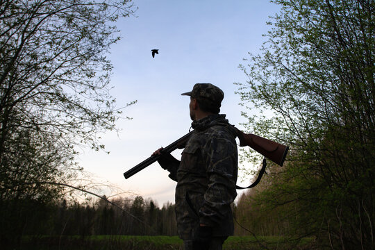 The Hunter Met A Flying Woodcock Late In The Evening