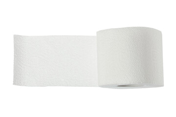 Roll of toilet paper or tissue isolated on white background with clipping path and full depth of...