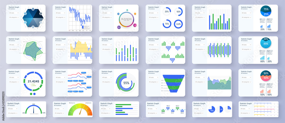 Poster modern multipurpose infographics templates. admin panel interface great charts, graphs and diagrams.