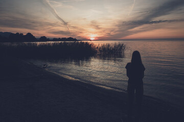 Fototapeta premium Sonnenuntergang Bodensee Schweiz