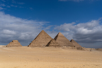 Fototapeta na wymiar The Great Pyramid of Giza, Cairo, Egypt. The atmosphere during daytime.