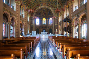 Interior of the Assumption Cathedral in the Creative District in Bangkok, Thailand