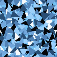 Vector trendy low poly seamless pattern. Blue winter polygonal background