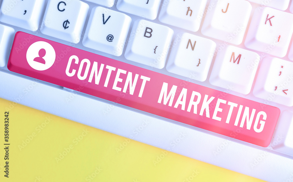 Poster writing note showing content marketing. business concept for involves the creation and sharing of on