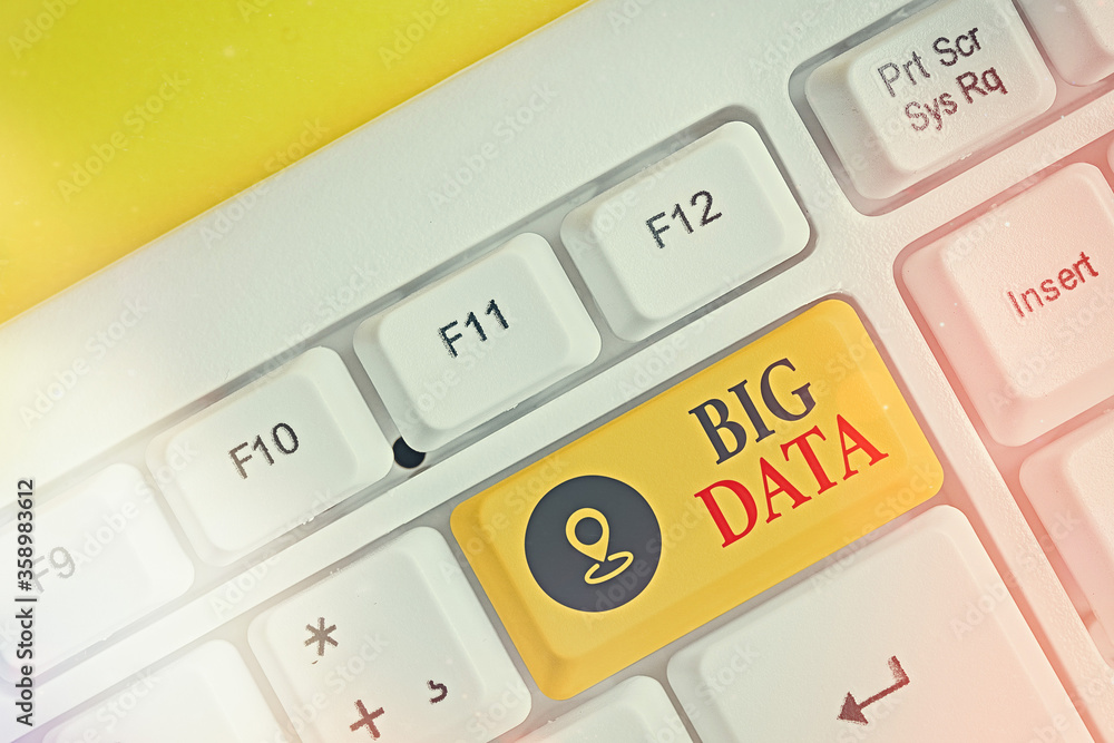 Poster writing note showing big data. business concept for dealing with the accessibility of extremely larg