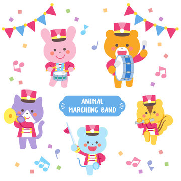 Animal marching band Character Set