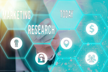Writing note showing Marketing Research. Business concept for process of gathering and interpreting...