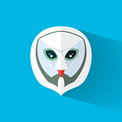 cute polar owl icon flat animal vector illustration