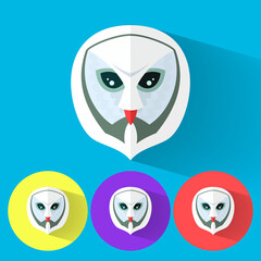 cute polar owl icon flat animal vector illustration