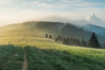 sunrise in the mountains