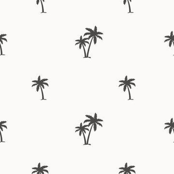 Vector seamless pattern with palm trees