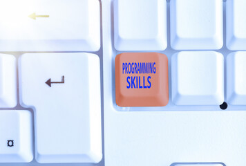 Handwriting text writing Programming Skills. Conceptual photo expertise required to program...