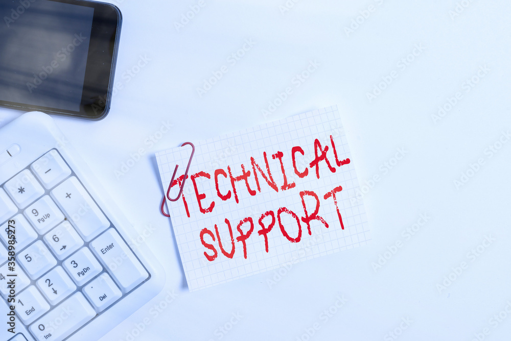 Poster handwriting text technical support. conceptual photo a service provided by a hardware or software co