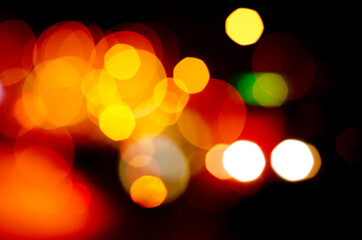 Abstract night or christmas background with blurred lights, nice bokeh and empty space for your design