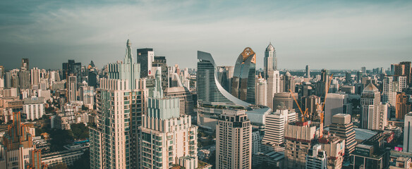 Petchaburi and Central Embassy Aerial views in Ploenchit, Bangkok, Thailand
