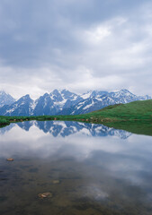 Fototapeta na wymiar Mountain lakes of Koruldi. Caucasian mountains. Cold mountain water.