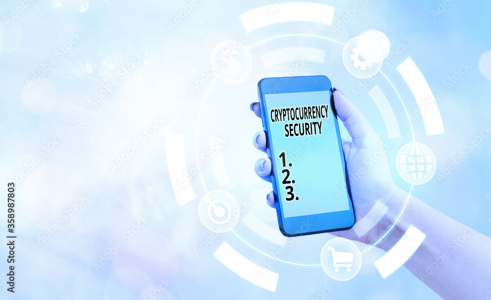 Poster conceptual hand writing showing cryptocurrency security. concept meaning prevent unauthorized digita