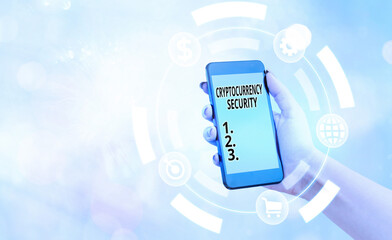Conceptual hand writing showing Cryptocurrency Security. Concept meaning prevent unauthorized...
