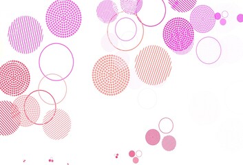 Light Pink, Yellow vector template with circles.
