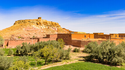 It's Ait Benhaddou, a fortified city, the former caravan way from Sahara to Marrakech. UNESCO World Heritage, Morocco