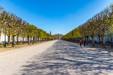 City Hall view from Carriere square on bright sunny day in Nancy, France